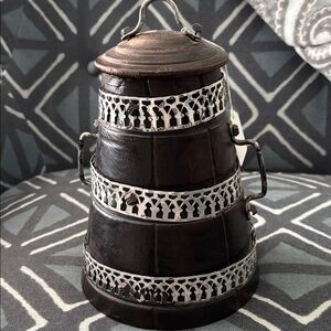 Vintage Style Metal and Wood Container